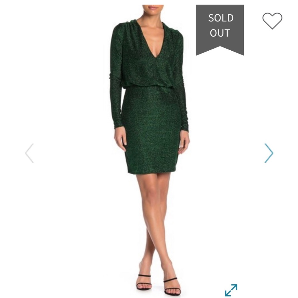 Bebe Green Metallic Dress